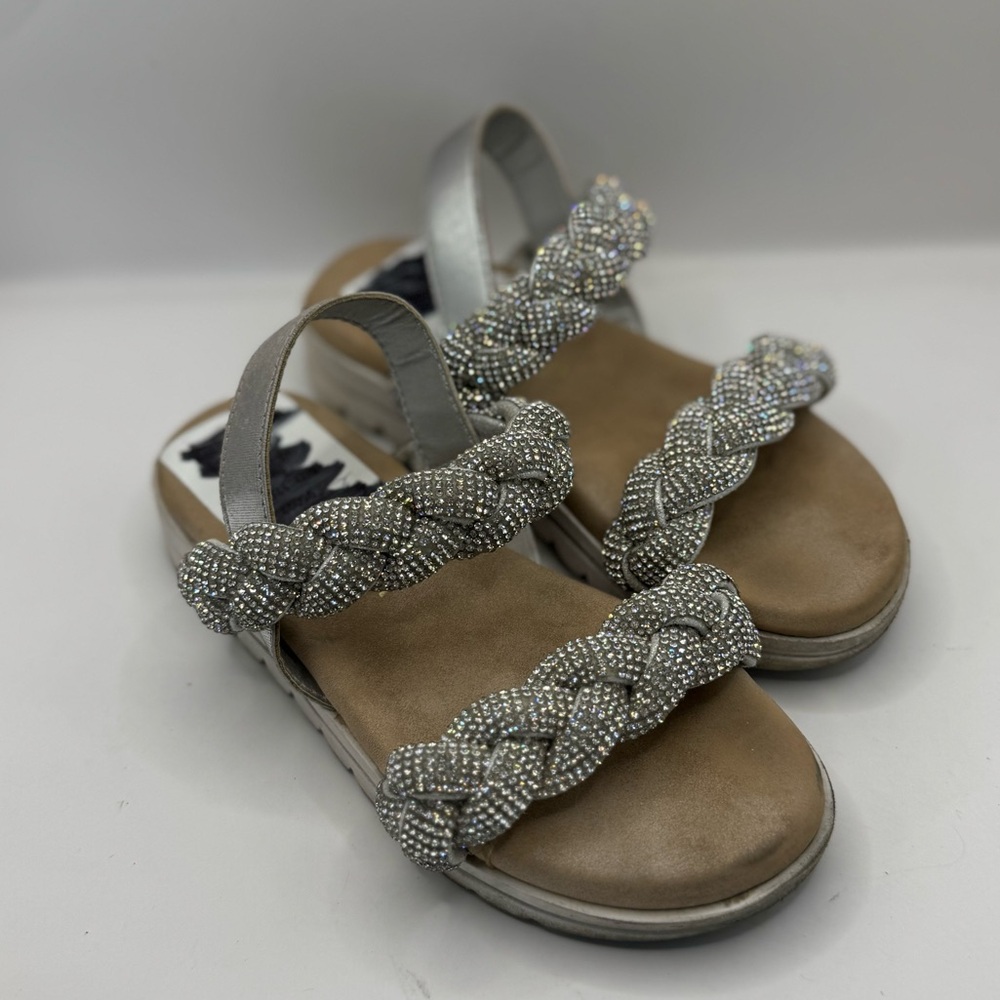 Yosi Samra Miss Bradie Glam Sandal Kids 12c Silver Sparkle